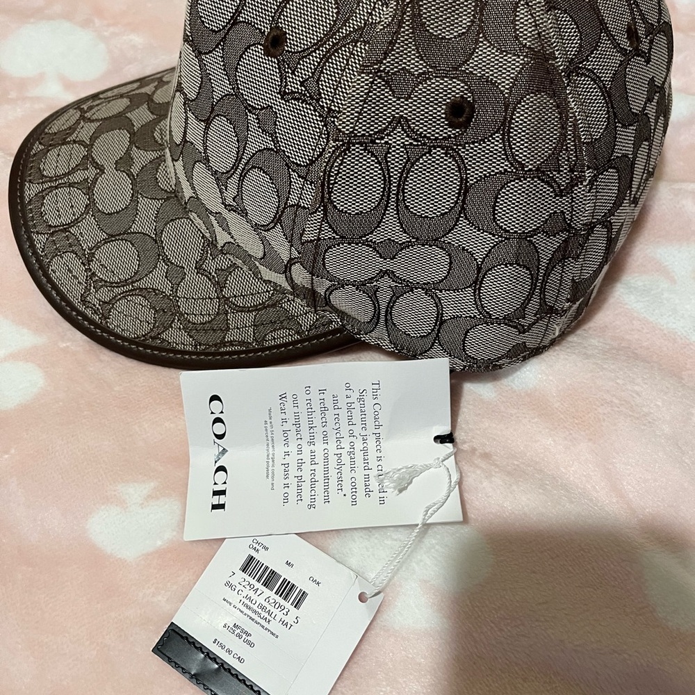 Coach Brown and Cream Patterned Cap